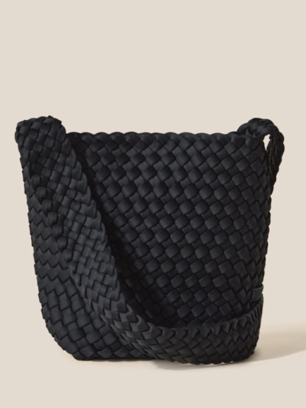 Naghedi Laguna Black Woven Crossbody Bag